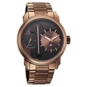 Fastrack Pulse IV Dual Time Analog Watch with Brown Dial & Brown Stainless Steel Strap For Guys