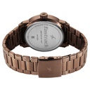 Fastrack Pulse IV Dual Time Analog Watch with Brown Dial & Brown Stainless Steel Strap For Guys