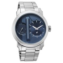 Fastrack Pulse IV Dual Time Analog Watch with Blue Dial & Silver Stainless Steel Strap For Guys