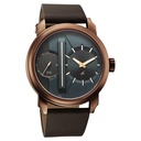 Fastrack Pulse IV Dual Time Analog Watch with Green Dial & Brown Leather Strap For Guys