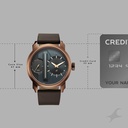 Fastrack Pulse IV Dual Time Analog Watch with Green Dial & Brown Leather Strap For Guys