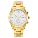 Titan Black and Gold Silver Dial Analog with Day and Date Stainless Steel Strap Watch for Men