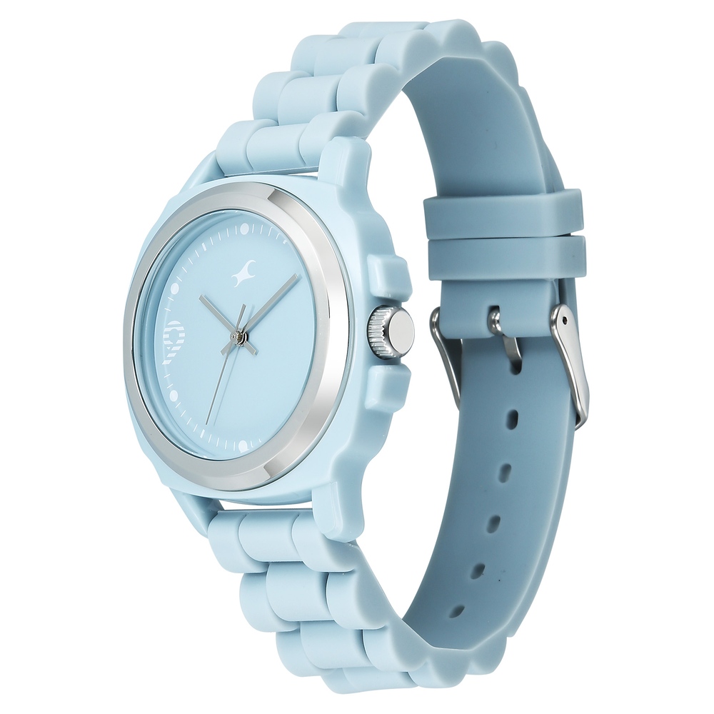 Fastrack Hype Bounce Quartz Analog Blue Dial Blue Silicone Strap Watch For Guys