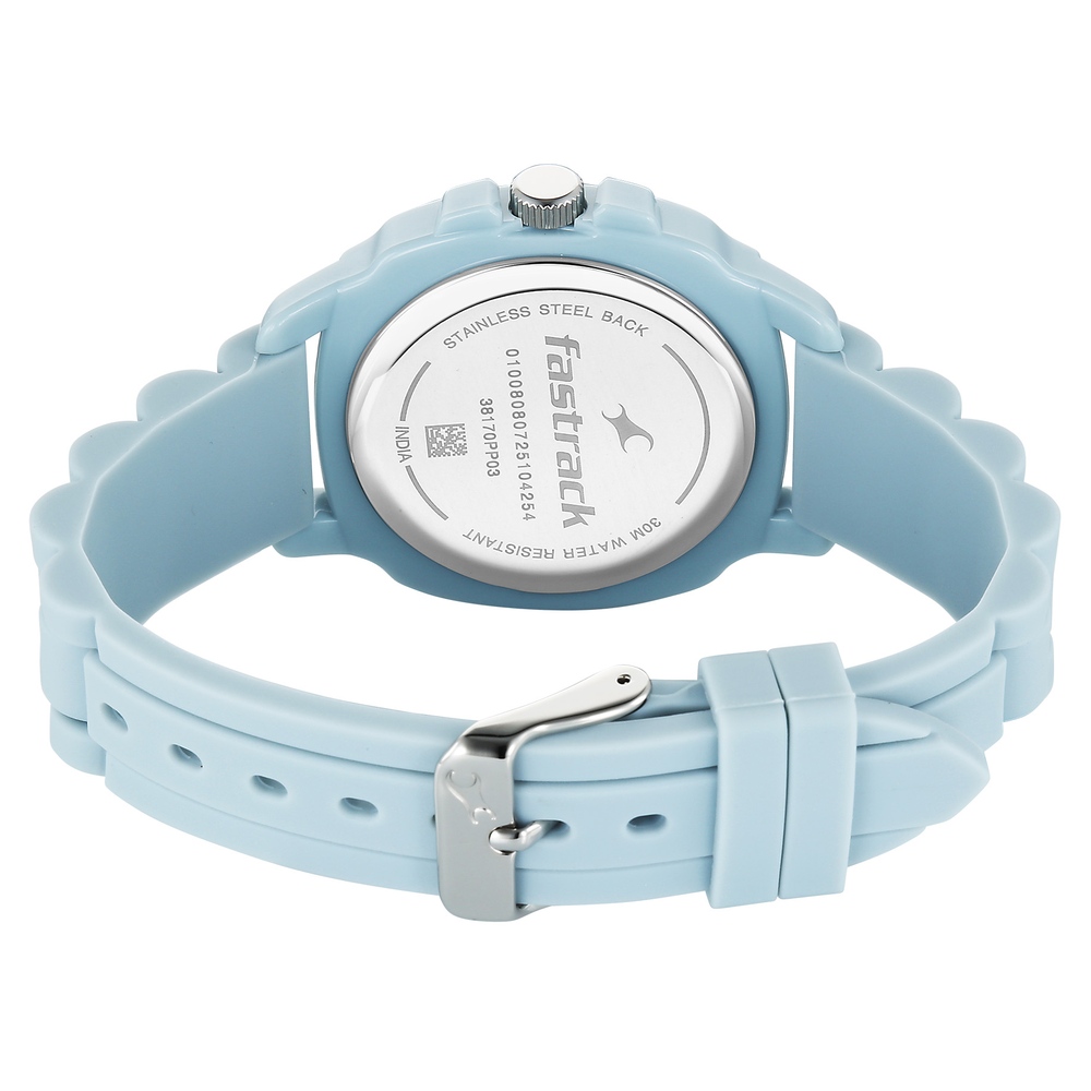 Fastrack Hype Bounce Quartz Analog Blue Dial Blue Silicone Strap Watch For Guys