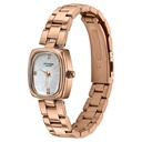 Poze By Sonata Quartz Analog White Dial Rose Gold Stainless Steel Strap Watch For Women