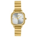 Poze By Sonata Quartz Analog Silver Sunray Dial Golden Stainless Steel Strap Watch For Women