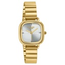 Poze By Sonata Quartz Analog Silver Sunray Dial Golden Stainless Steel Strap Watch For Women