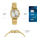 Poze By Sonata Quartz Analog Silver Sunray Dial Golden Stainless Steel Strap Watch For Women