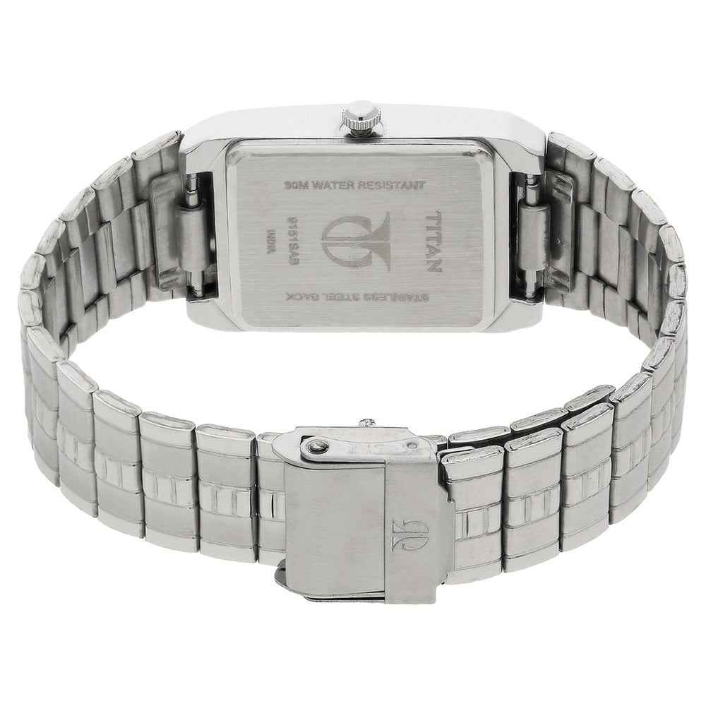 Titan Quartz Analog with Date White Dial Stainless Steel Strap Watch for Men
