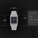 Titan Quartz Analog with Date Black Dial Stainless Steel Strap Watch for Men