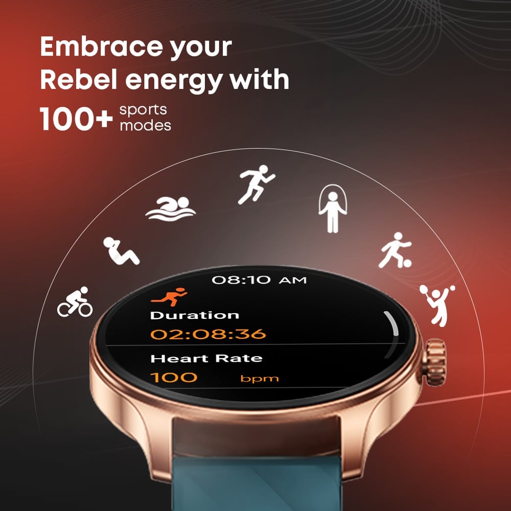 Fastrack Jupiter R1 With 3.50 cm, BT Calling, 100+ Sports Mode, IP68, Calculator, AI Voice Assistant, Fashion Smartwatch