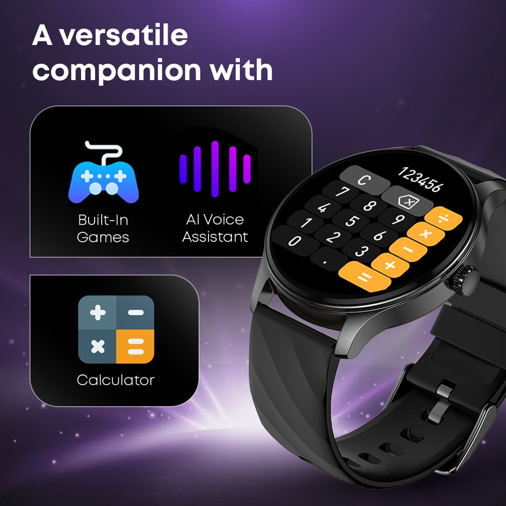 Fastrack Jupiter R1 With 3.50 cm, BT Calling, 100+ Sports Mode, IP68, Calculator, AI Voice Assistant, Fashion Smartwatch