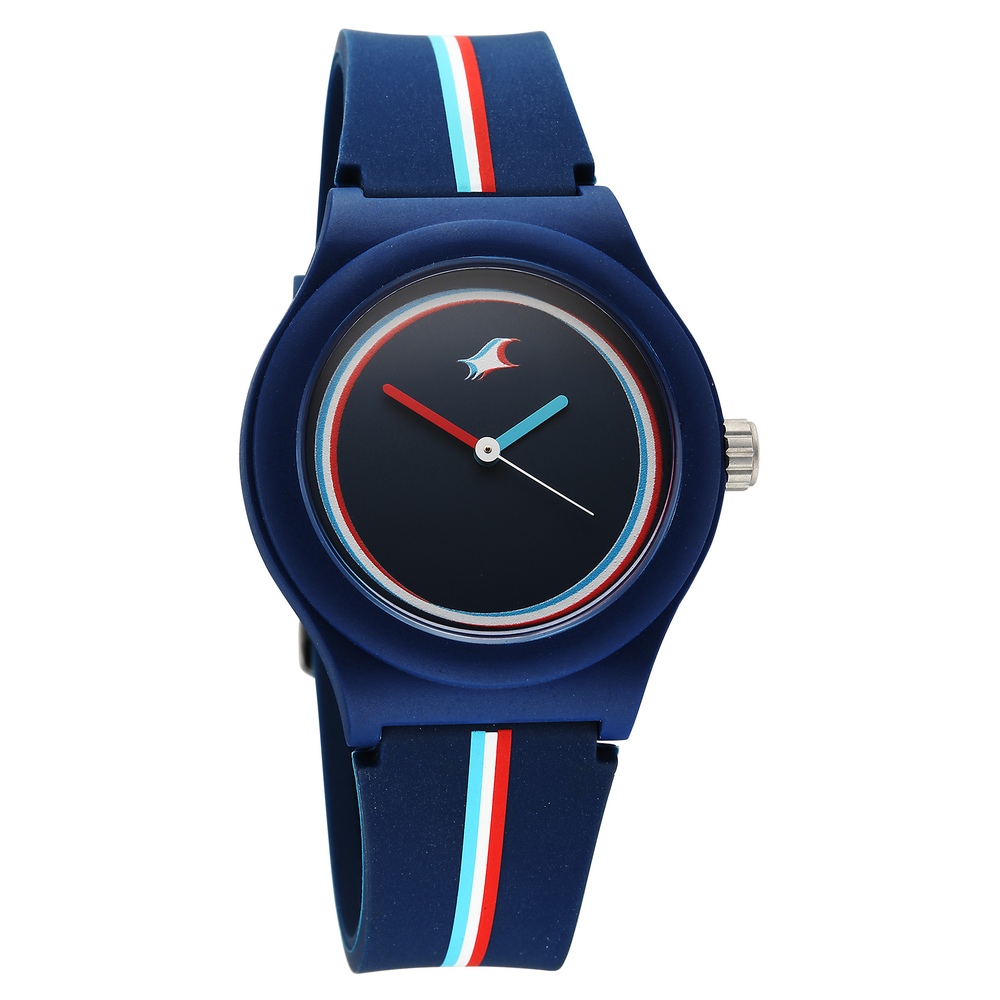 Fastrack Zine Quartz Analog Blue Dial Blue Silicone Strap Watch For Girls