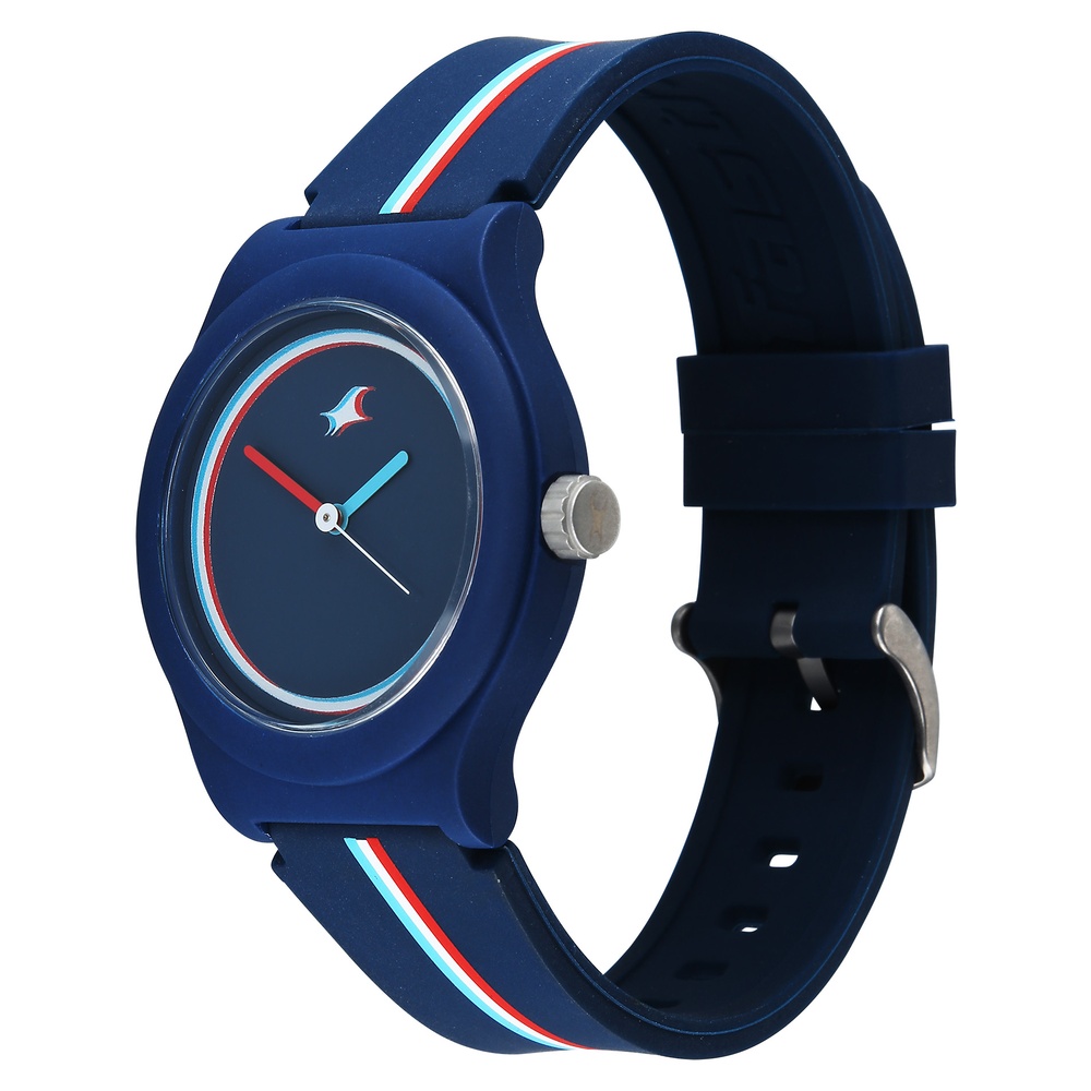 Fastrack Zine Quartz Analog Blue Dial Blue Silicone Strap Watch For Girls