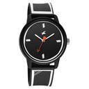 Fastrack Zine Quartz Analog Black Dial Black Silicone Strap Watch For Guys