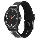 Fastrack Zine Quartz Analog Black Dial Black Silicone Strap Watch For Guys
