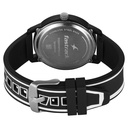 Fastrack Zine Quartz Analog Black Dial Black Silicone Strap Watch For Guys
