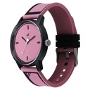 Fastrack Zine Quartz Analog Pink Dial Pink Silicone Strap Watch For Guys