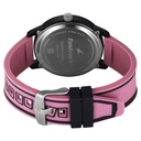Fastrack Zine Quartz Analog Pink Dial Pink Silicone Strap Watch For Guys