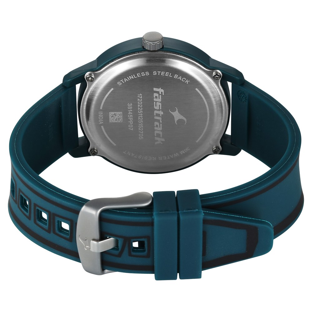 Fastrack Zine Quartz Analog Green Dial Green Silicone Strap Watch For Guys