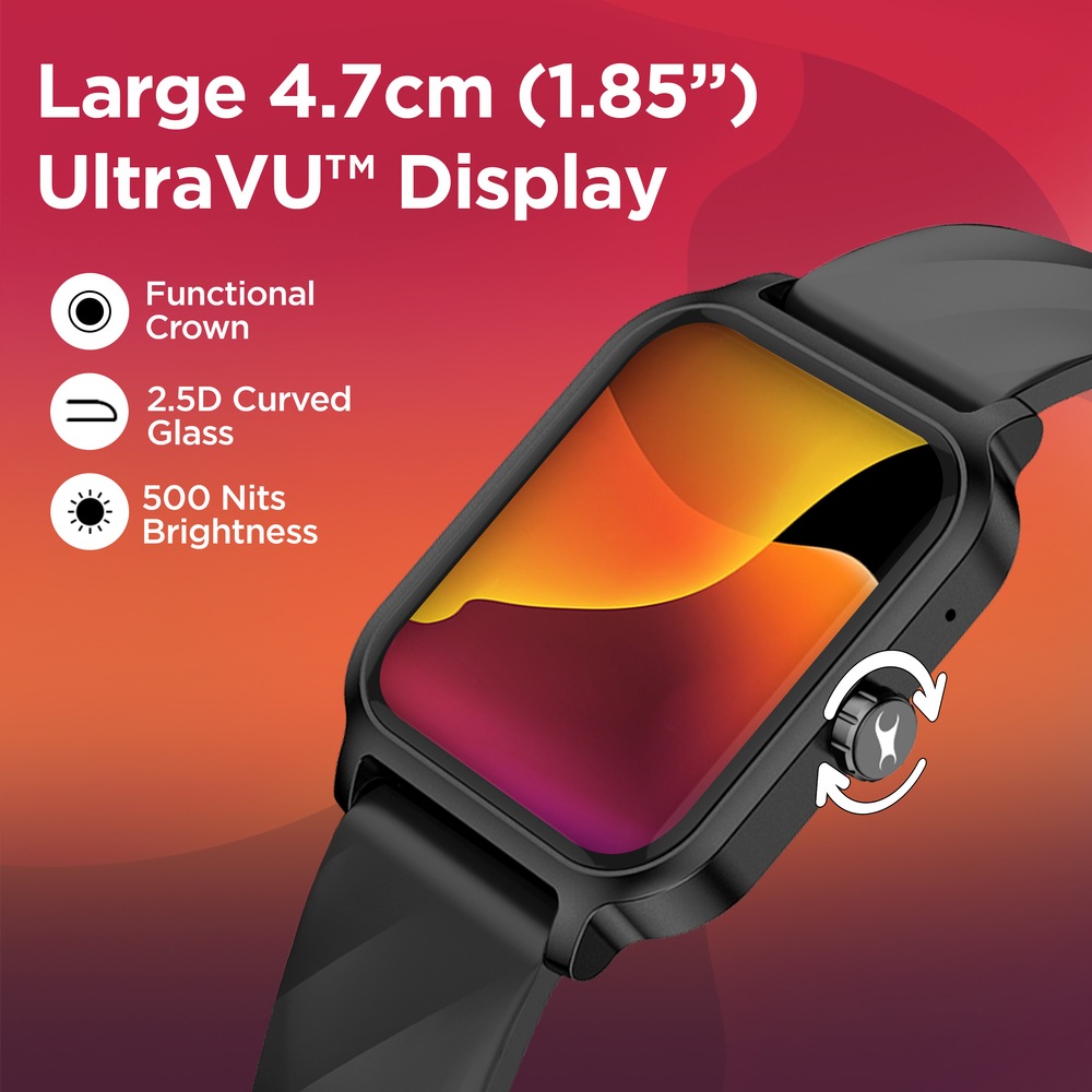 Fastrack Revoltt FS1 Smart Watch 1.85'' UltraVU Display Blazing Fast UI Working Crown AI Voice Assistant IP68