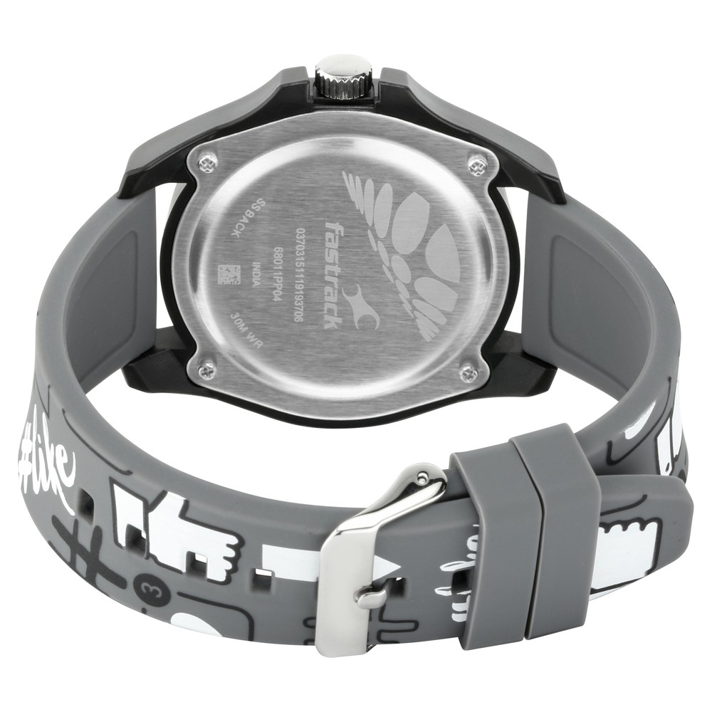 Fastrack Hashtag Quartz Analog White Dial Silicone Strap Unisex Watch