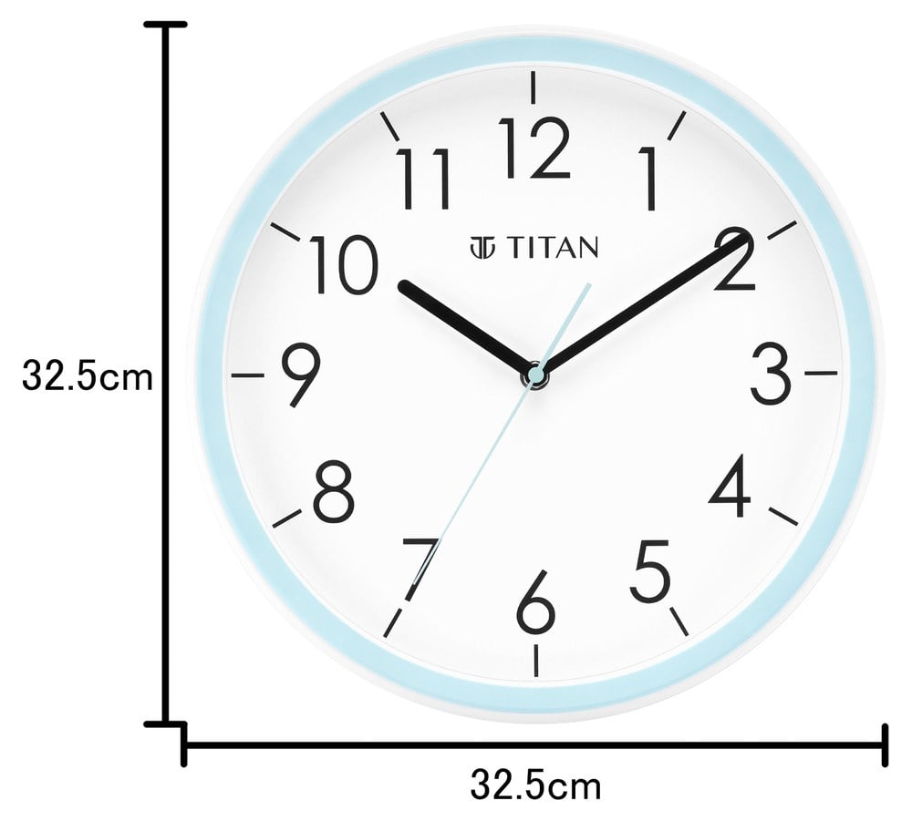 Titan Contemporary White Dial Blue Color Silent Sweep Technology - 32.5 cm x 32.5 cm (Medium) (7)