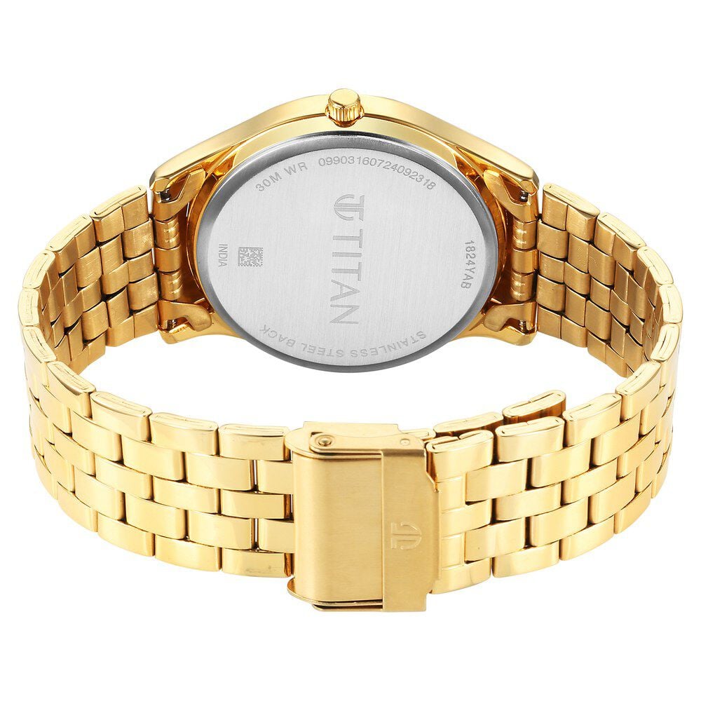 Titan Karishma Quartz Analog with Day and Date Green Dial Stainless Steel Strap Watch For Men