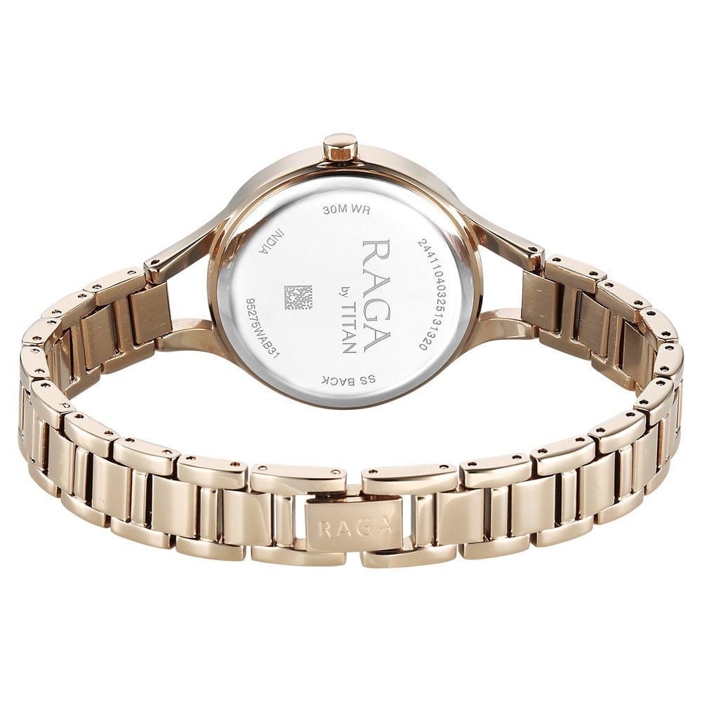 Titan Raga Showstopper Quartz Analog Mother Of Pearl Dial Metal Strap Watch For Women (5)