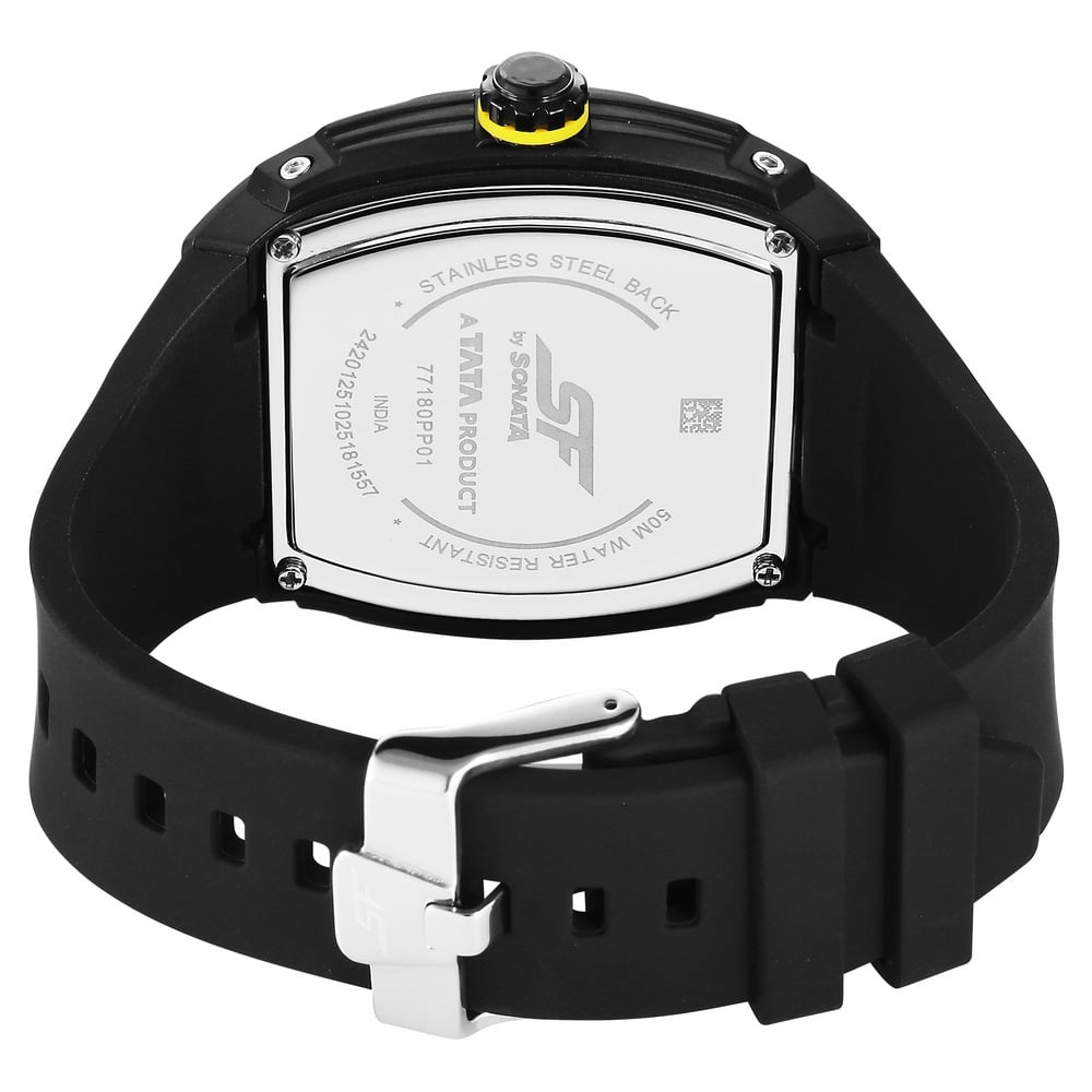 SF Maiden Voyage Sport Watch - Black Dial & Strap - Tonneau Shaped Case with Multifunction movement (5)