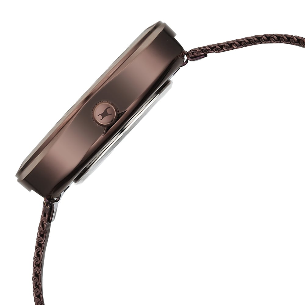 Fastrack Gelato brown multifunction metal strap watch with Chocolate dial for Girls (6)