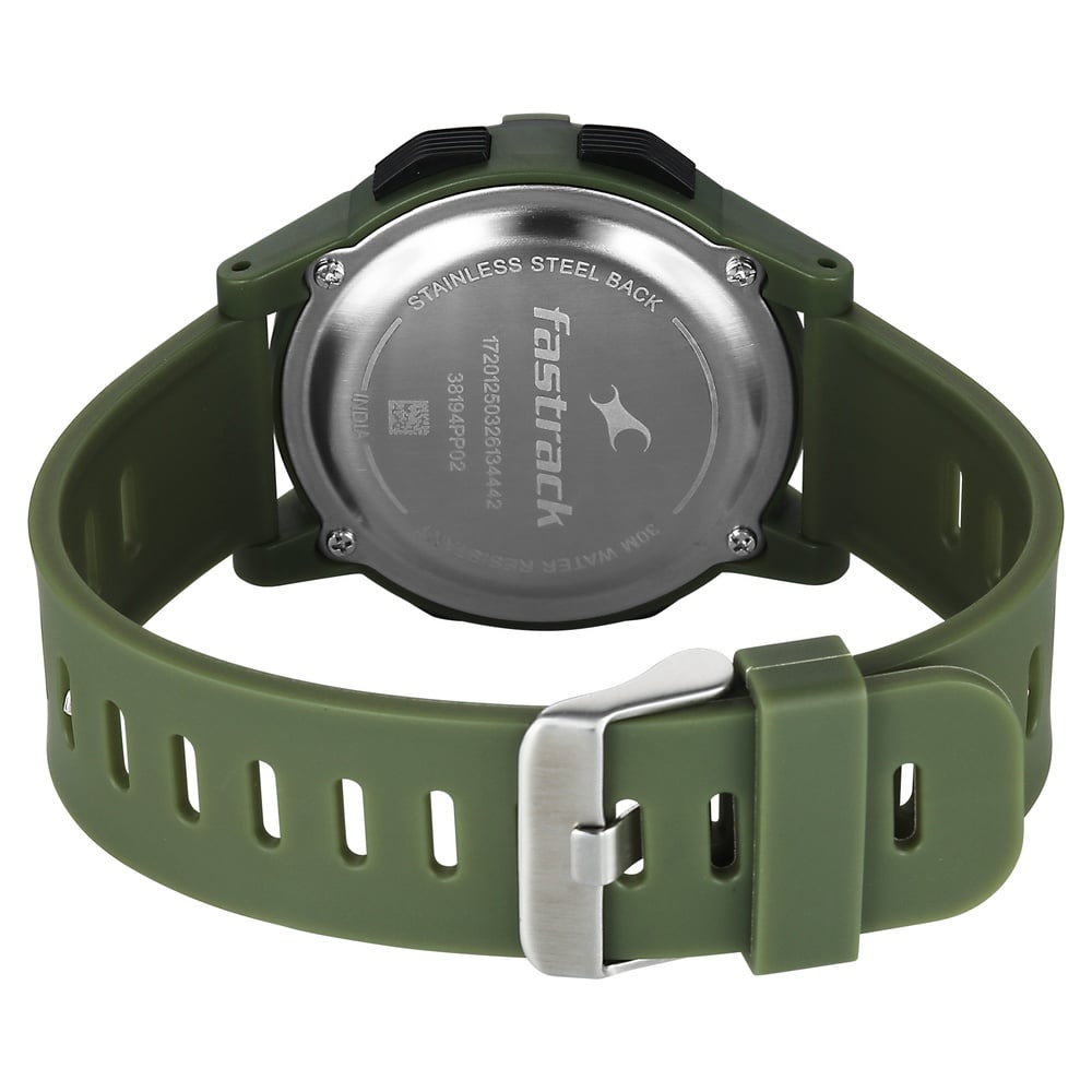 Fastrack Streetstyle Digital Dial Green Polyether Strap Watch For Unisex (6)