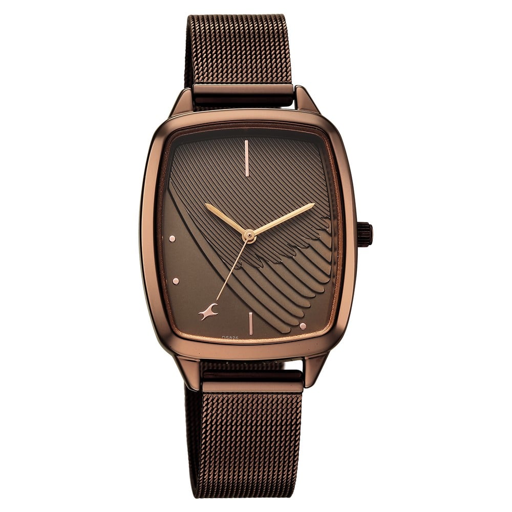 Fastrack Wild Quartz Analog Brown Dial Brown Stainless Steel Strap Watch For Girls (5)