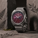 Fastrack Wild Analog with Burgandy Dial Gun Metal Strap Watch for Guys (2)