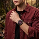 Fastrack Wild Analog with Burgandy Dial Gun Metal Strap Watch for Guys (3)