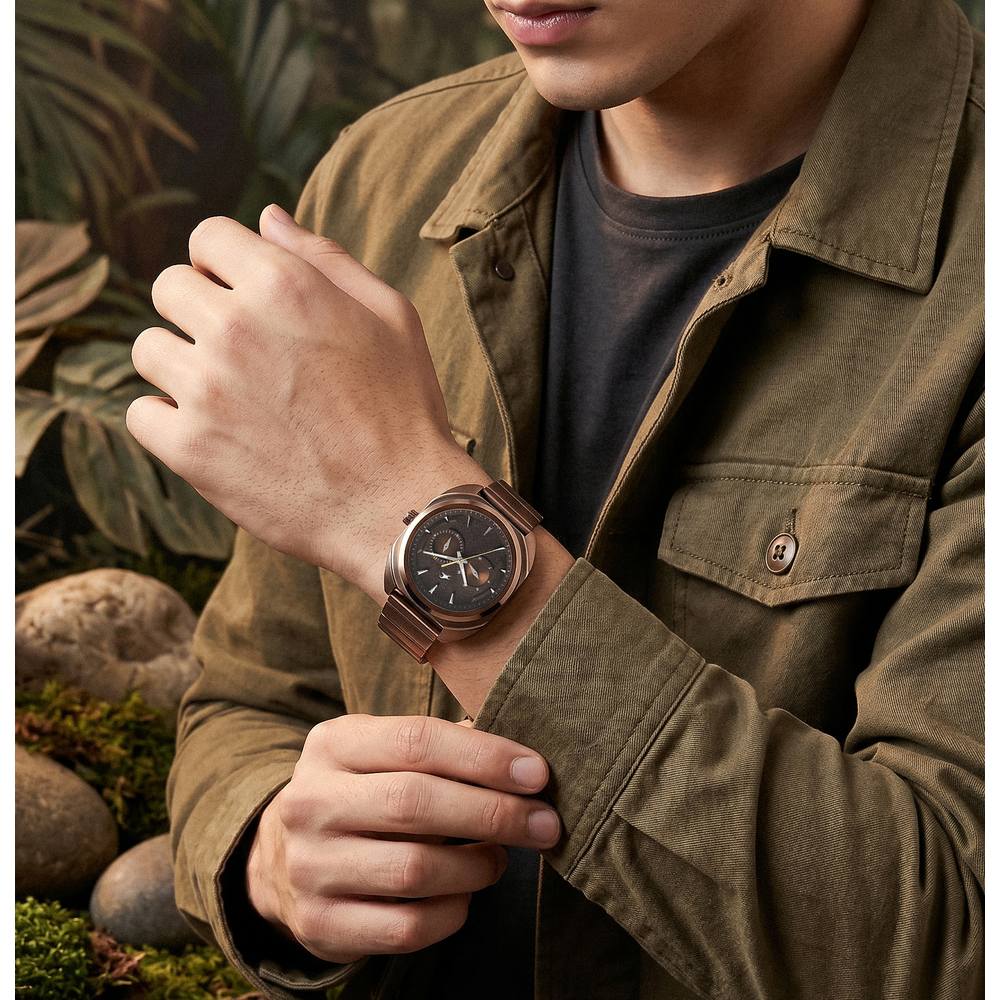 Fastrack Wild Analog with Brown Dial Brown Metal Strap Watch for Guys (3)