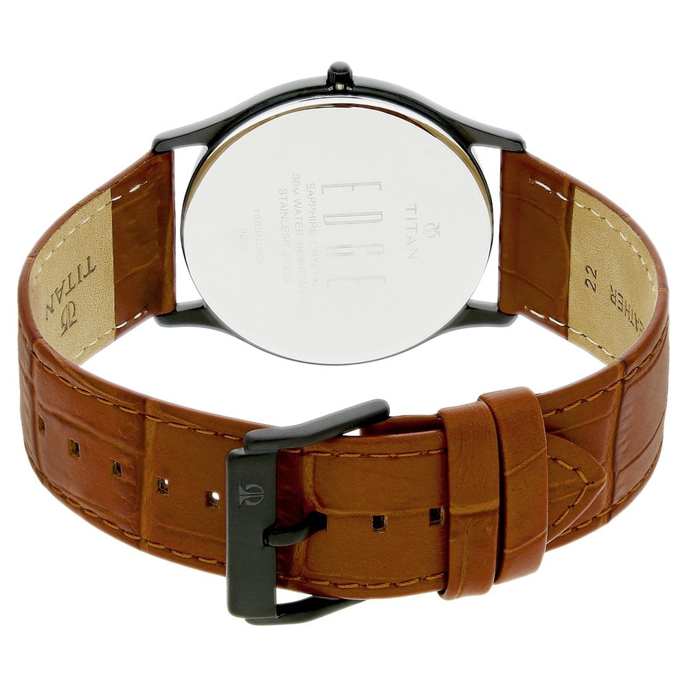 Titan Edge Grey Dial Analog with Date Leather Strap watch for Men (4)