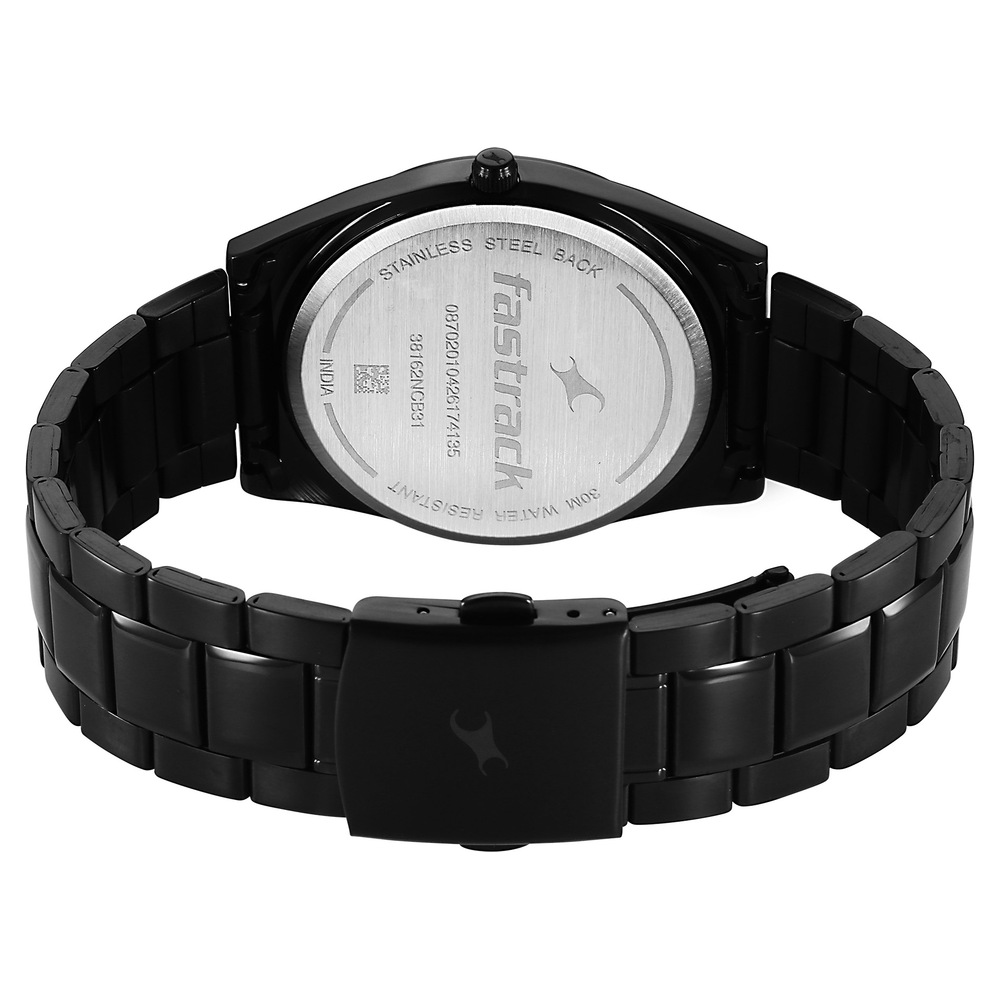 Fastrack Gelato Black metal strap watch with Ice Cola dial for Guys (7)