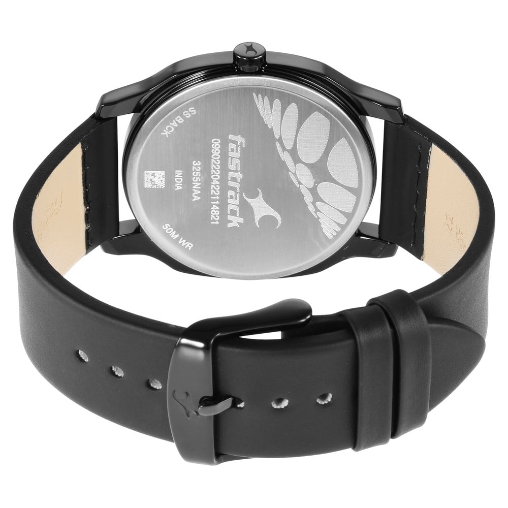 Fastrack Stunners Quartz Analog Anthracite Dial Leather Strap Watch for Guys (6)