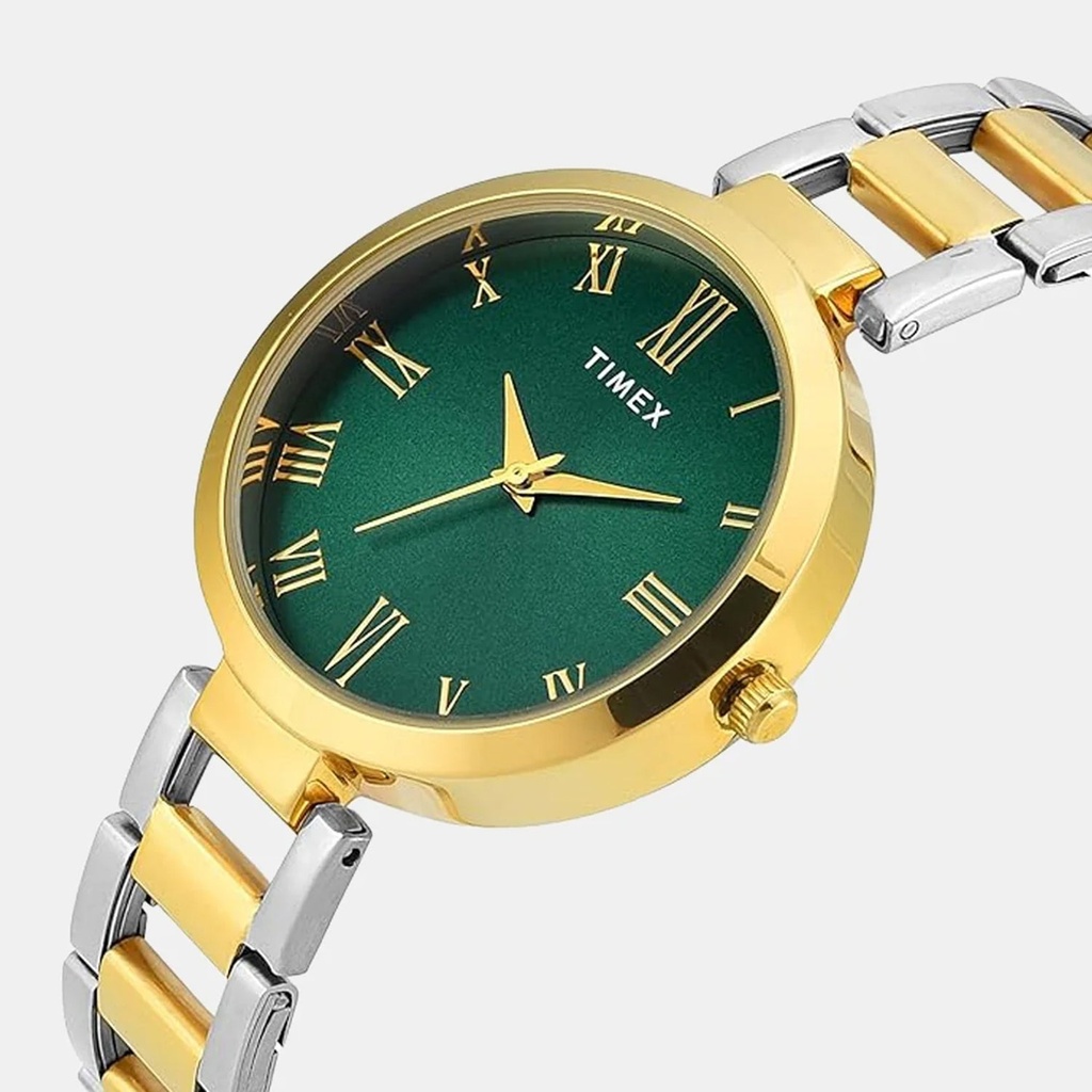Timex Trendline Women Quartz Green Dial Analog Stainless Steel Watch TW000X274 (2)