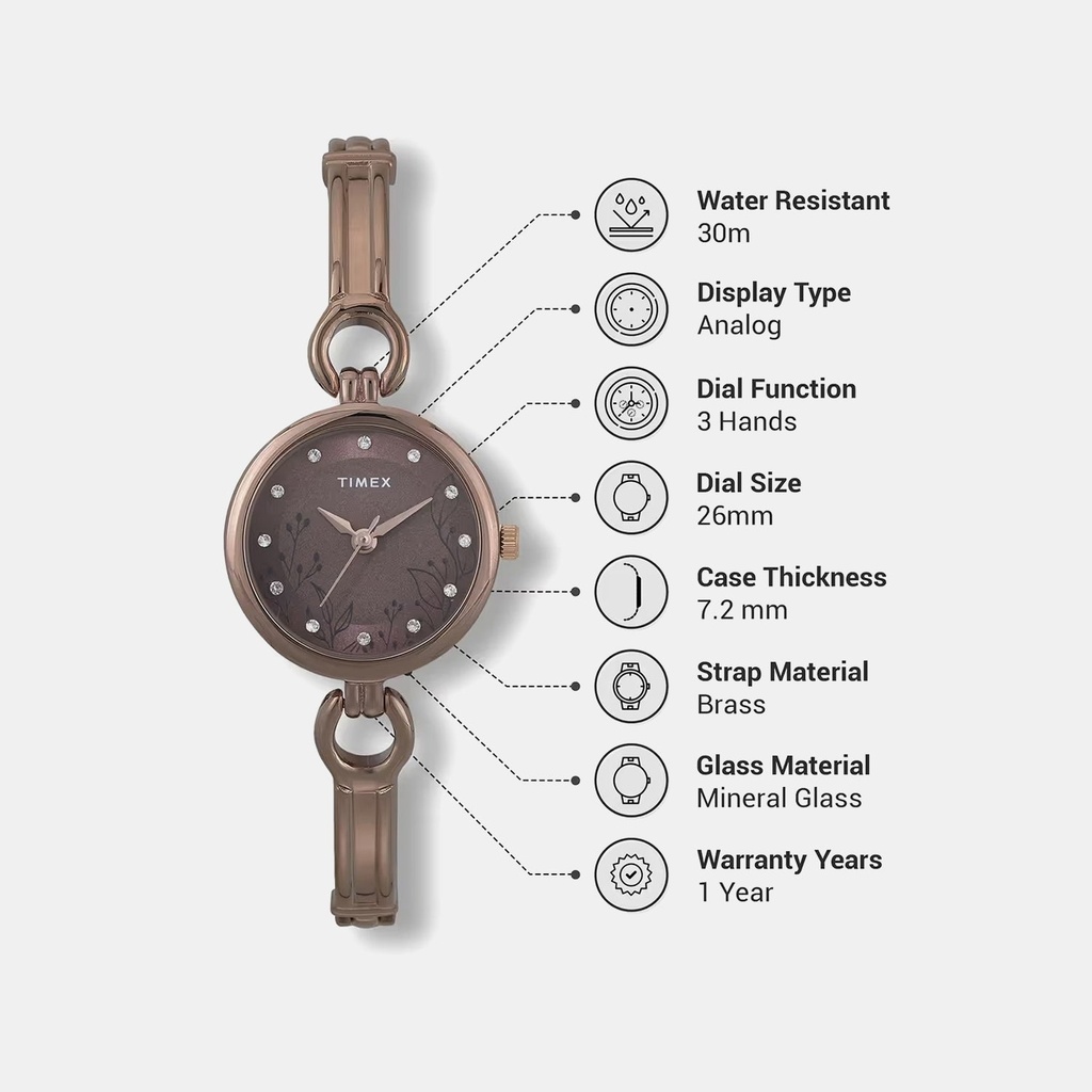Timex Trendline Women Quartz Dial Analog Brass Watch TWEL11438 (5)