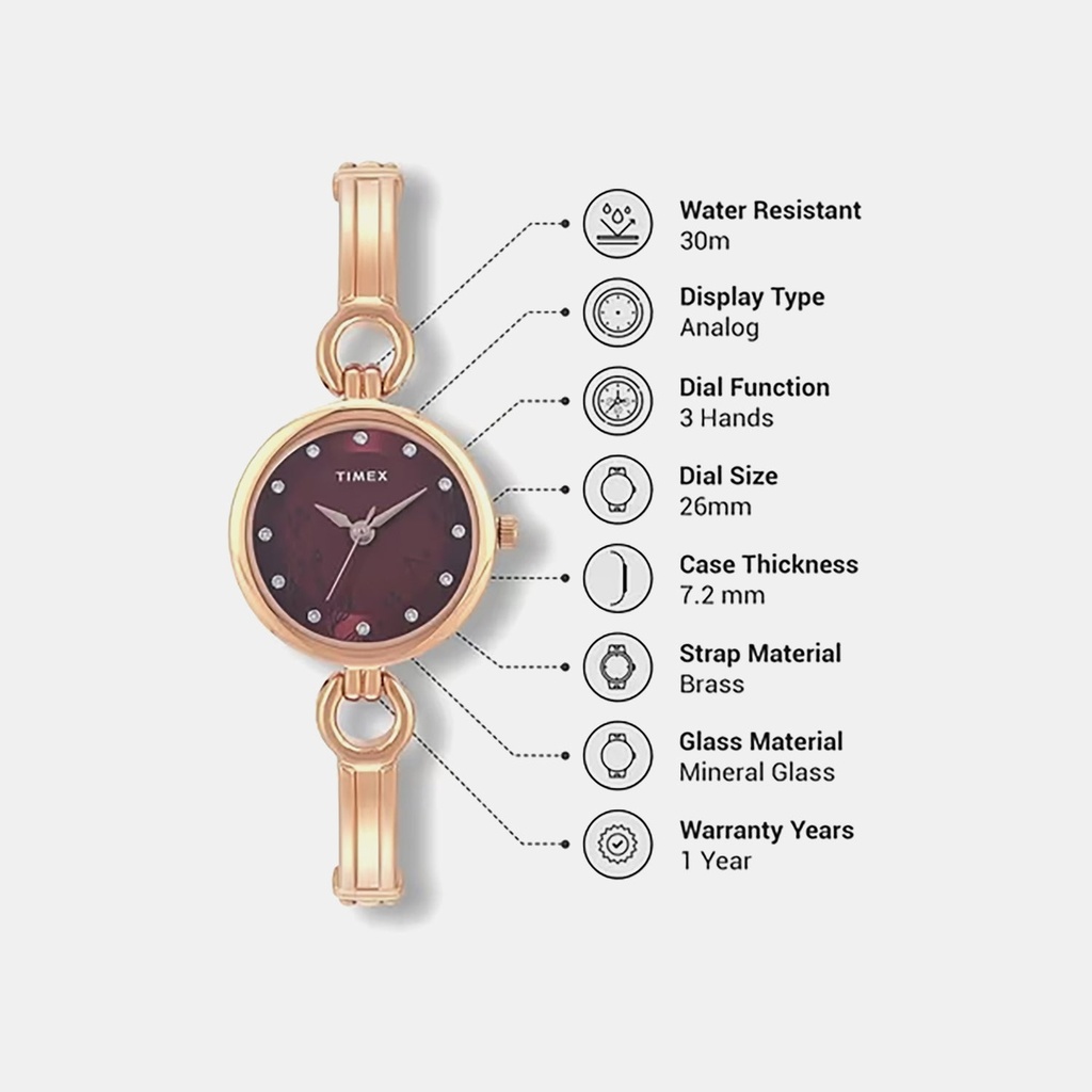 Timex Trendline Women Quartz Dial Analog Brass Watch TWEL11437 (5)