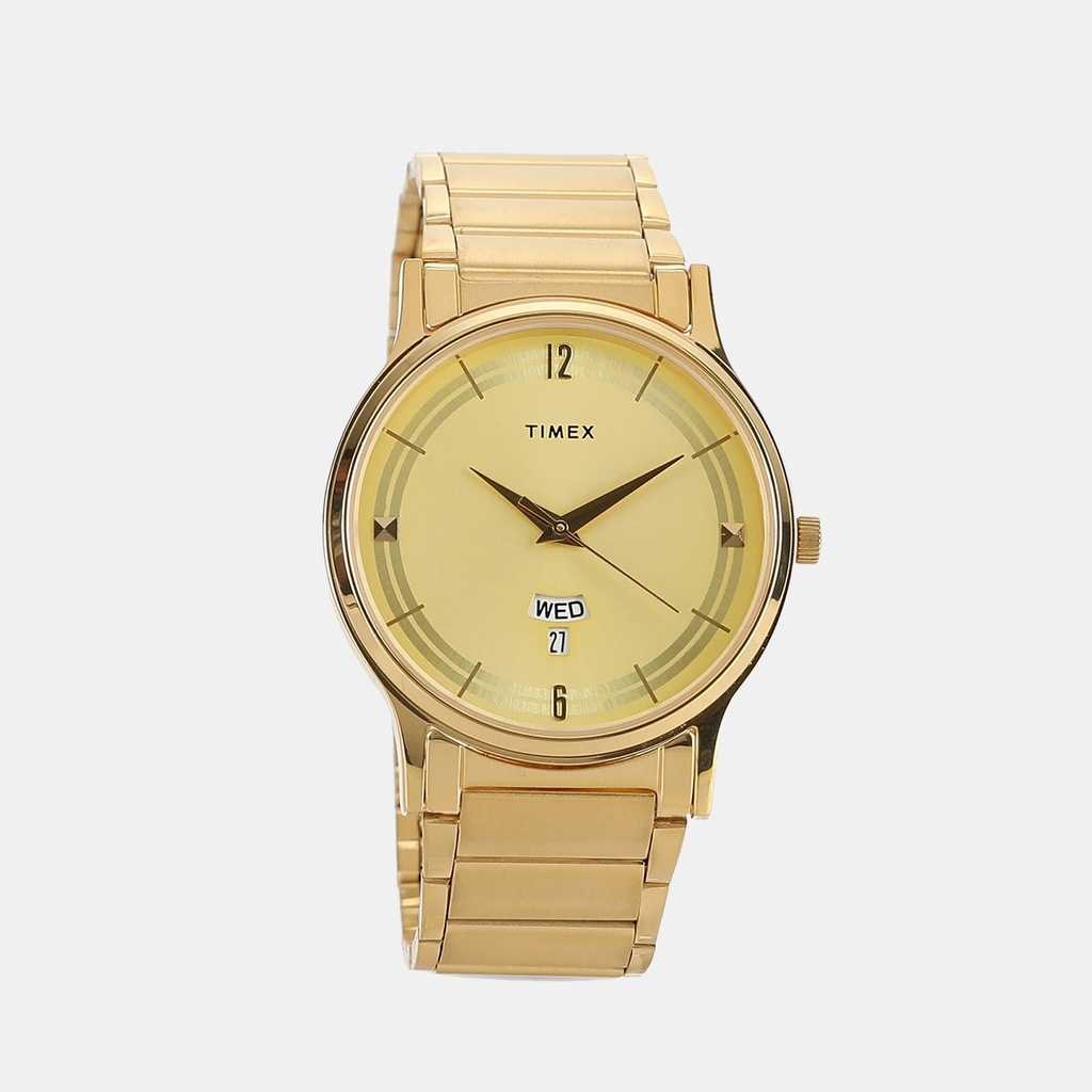 Timex Trendline Men Quartz Gold Dial Analog Stainless Steel Watch TI000R421 (2)
