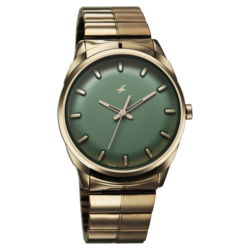 Fastrack Chrome K Quartz Analog Green Dial K Chrome Stainless Steel Strap Watch For Guys (2)