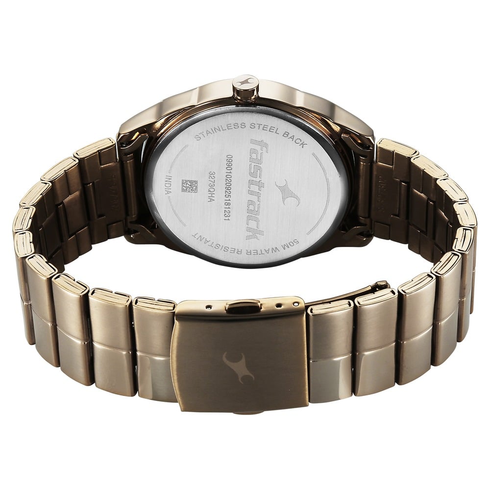 Fastrack Chrome K Quartz Analog Green Dial K Chrome Stainless Steel Strap Watch For Guys (5)