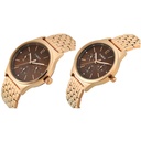 TIMEX Trendline Brown Round Dial Analog Pair's Watch - TW00PR349 (3)