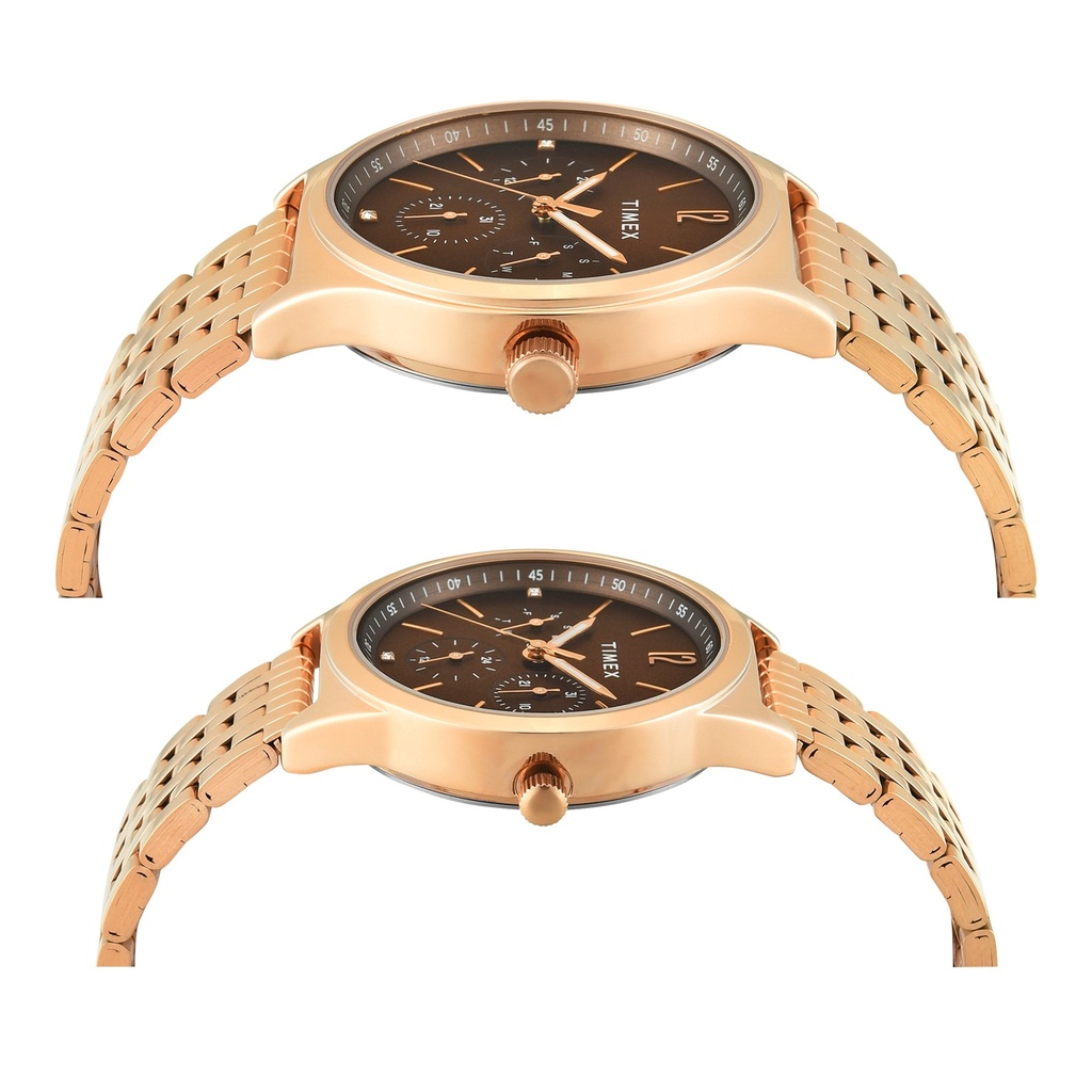 TIMEX Trendline Brown Round Dial Analog Pair's Watch - TW00PR349 (4)
