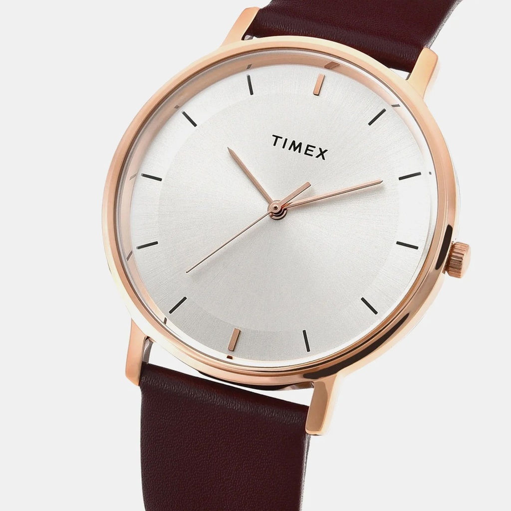 Timex Trendline Men Quartz Silver Dial Analog Leather Watch TW0TG8014 (2)
