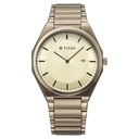 Titan Classique Slim Wear Quartz Analog Champagne Dial Brown Stainless Steel Strap Refined Formal Dress Watch For Men (2)