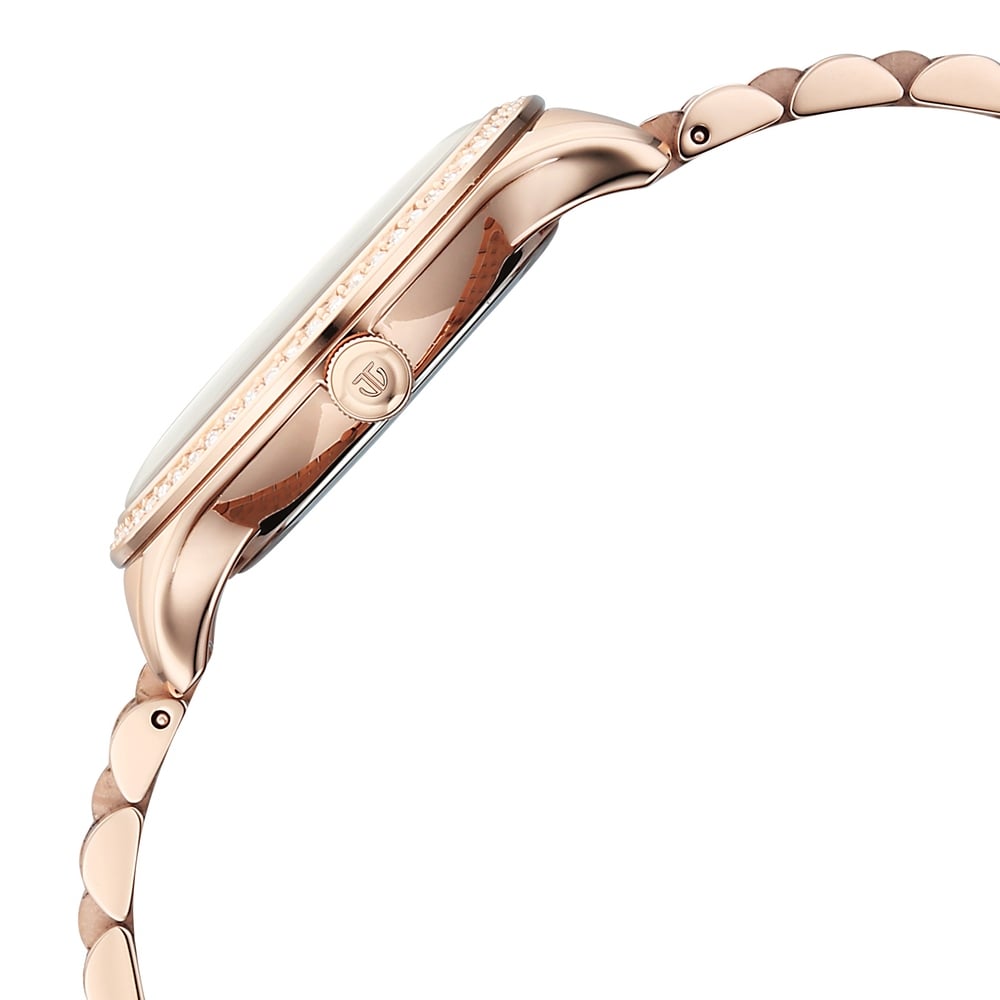 Titan Purple Prestige Quartz Analog with Date White Dial Rose Gold Stainless Steel Strap Watch For Women (5)